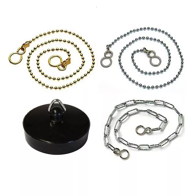 Replacement Bath Sink Basin Plug Or Chains - Ball And Chain Design S Hook 450mm