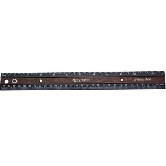 Westcott Recycled Plastic 12" Ruler With Microban Antimicrobial Protection