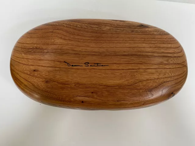 VTG Beautiful Hand Crafted Koa Wood Oval Jewelry Box  by Dean Santner Signed