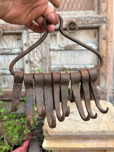 Ancient Water Well Hook Hooks 17th Century Wrought Iron Blacksmith Hand Forged