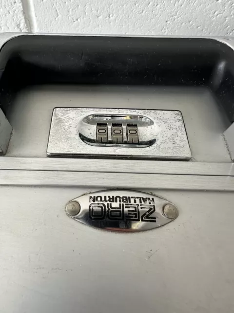 VINTAGE ZERO HALLIBURTON Silver Aluminum Dial Lock Briefcase Attache ...