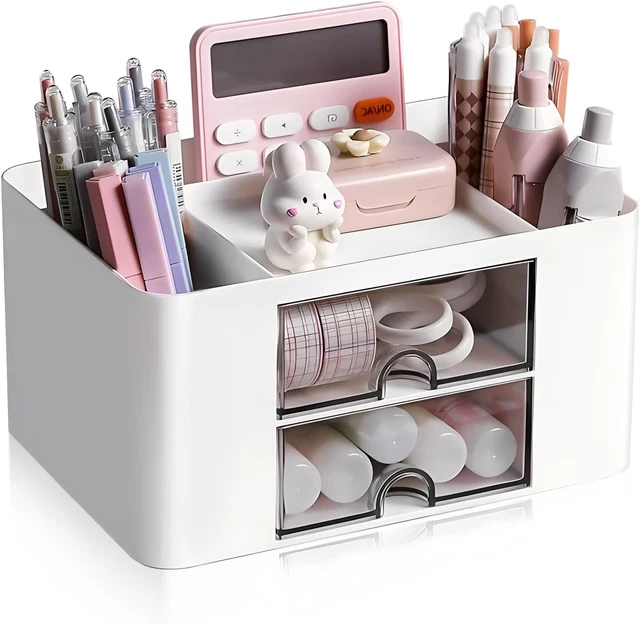 Desk Organizer with Drawers, 2 Drawer Storage Case, Office Drawer Organizer Vani