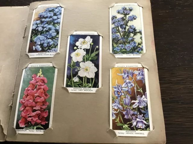 Garden Flowers a full set of 50 original Wills cigarette cards in album 1939