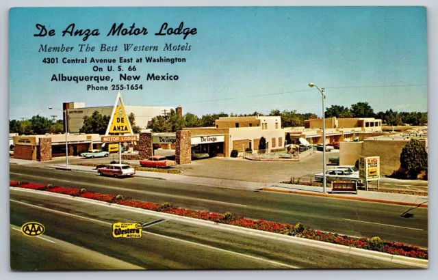 Albuquerque New Mexico De Anza Motor Lodge Route 66 Vintage Postcard