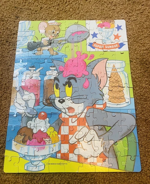 VINTAGE TOM THE Cat & Jerry Mouse 100 Piece Jigsaw Puzzle Golden 1983 ...
