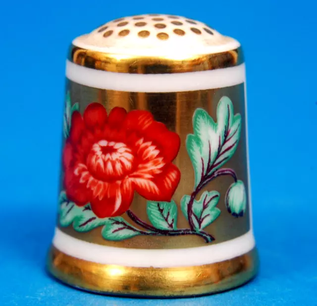 Royal Crown Derby 'The Golden Flower' China Thimble B/77