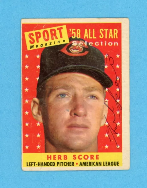 Herb Score All Star Signed 1958 Topps Card #495 Auto w B&E Hologram