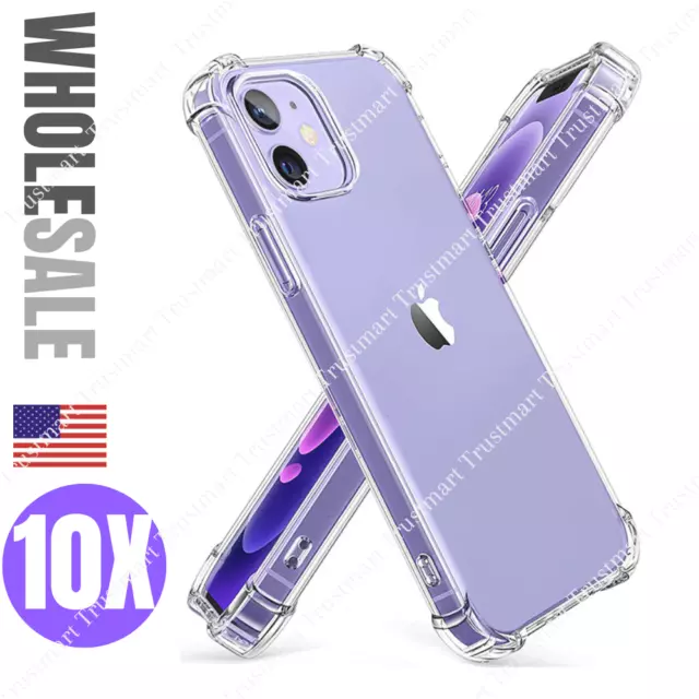 Wholesale Bulk Lot 10x Clear Case Cover For iPhone 12 11 Pro Max XR X 8 7 6 Plus