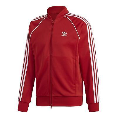 Adidas Originals masculino Sst Jaqueta Track Top Superstar Vermelho Branco 3-Stripe Trevo
