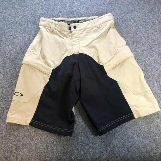 Pantalones cortos de ciclismo Oakley para hombre medianos marrones negros acolchados Y2K holgados BMX carga