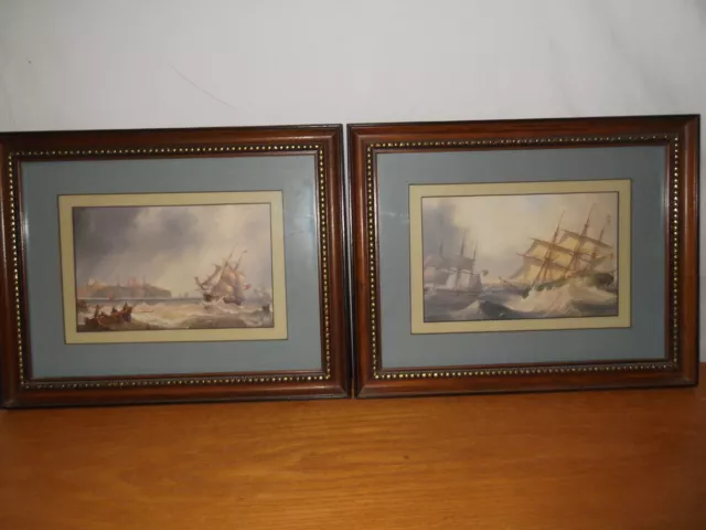 Beautiful set of framed and matted nautical art prints