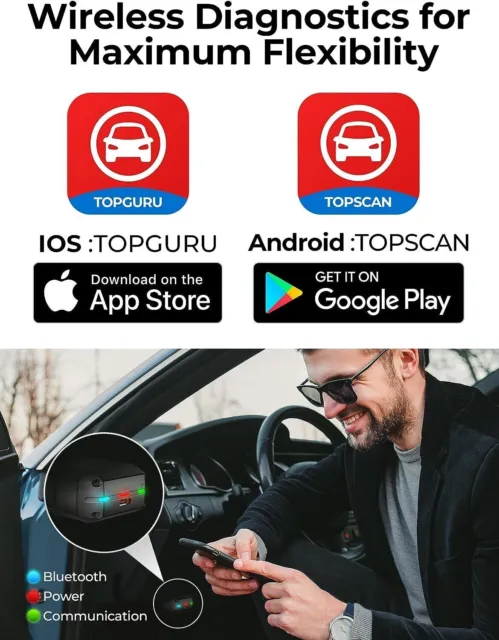 TOPDON TopScan OBD2 Diagnostic Tool Scanner Full System Bluetooth Code Reader US 2