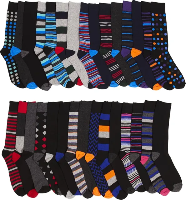 5 Pack John Weitz Men's Dress Socks Funky Fashion Casual Argyle Cotton size10-13