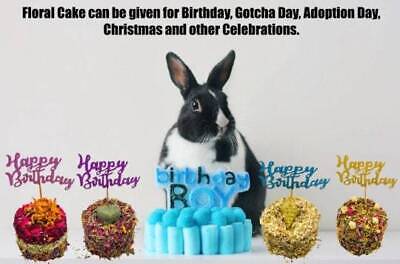 Pastel de cumpleaños de 3 capas y ocasiones especiales con pétalos para conejos, hámsters