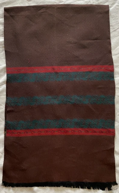Foulard En Soie Vintage Paco Rabanne Paris Vert Et Camel - 39x140 Cm - Occasion Très Bon état