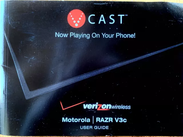 VCAST Motorola MOTO RAZR V3c Mobile Cell Phone Verizon Manual RARE LIMITED