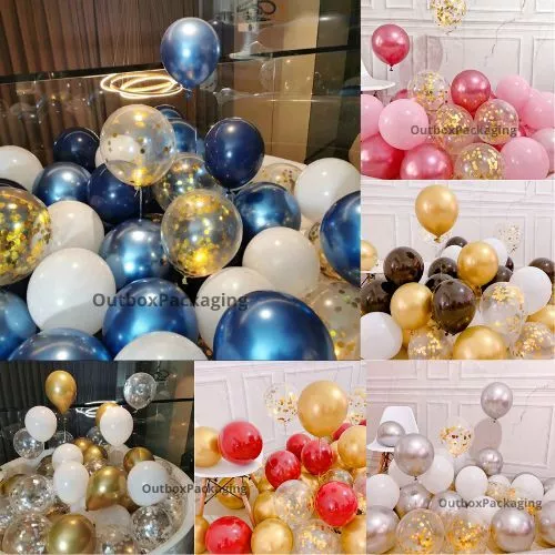 10-50 CHROME BALLOONS METALLIC LATEX PEARL 10" AirHelium Wedding Birthday Party