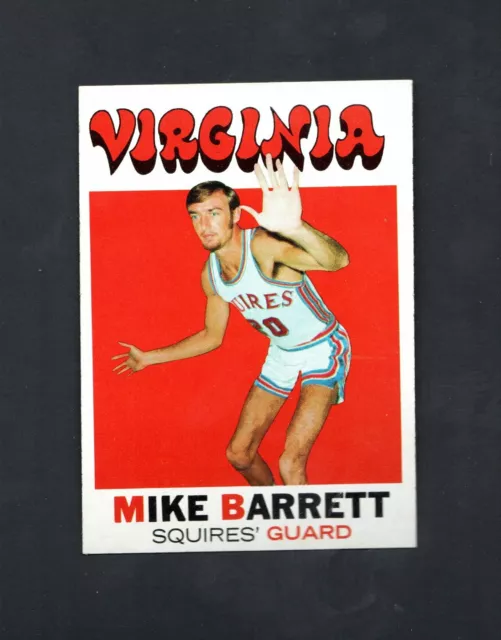 1971 Topps Mike Barrett #162 ~~ High Grade  ~ Virginia Squires ~  Set Break!