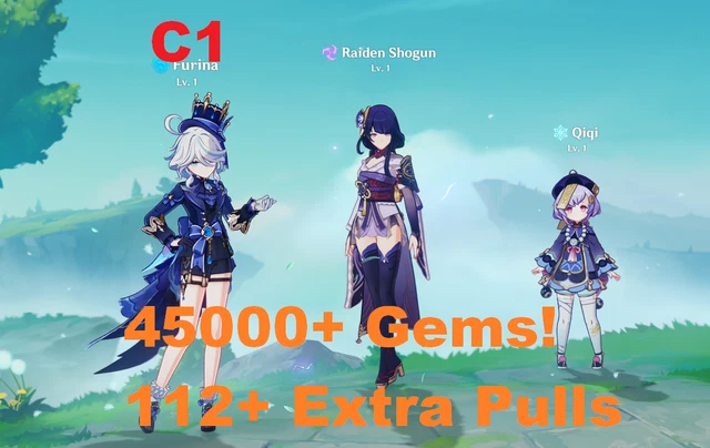 GENSHIN IMPACT C1 Furina, Raiden Shogun [America] 45000+ Gems, 112 ...