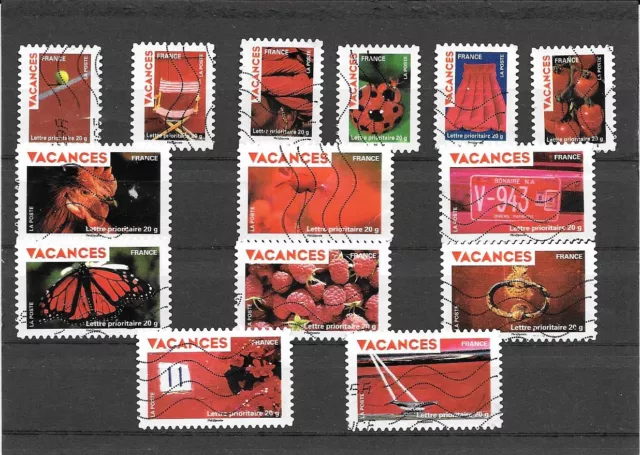 France 2009.Holiday Stamps. Complete Series Of 14 Autoad Obliter Stamps