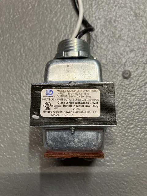 Aprilaire 4010 / Golden Power 24V Transformer – GP-LT240V420T – Open Box, New