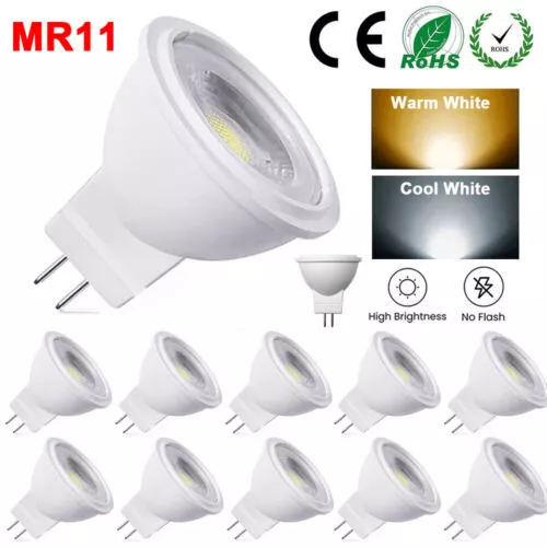 1-10x MR11 LED Bulbs 12V GU4 Bi-Pin Base Halogen Spotlight Warm/Cool White 3W/5W