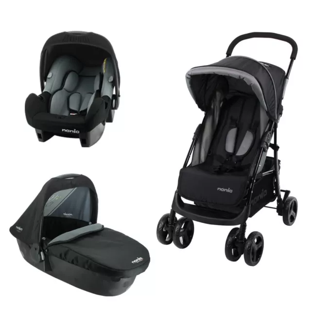 Nania Kombikinderwagen 3 in 1 TEXAS + Autositz BEONE 0+ (0-13kg) + Babywanne für