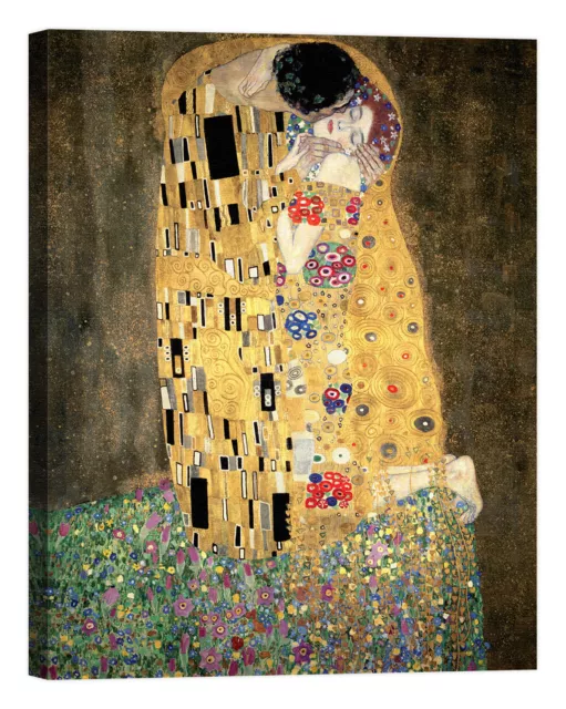 QUADRO Gustav Klimt il bacio Stampa su tela Canvas effetto dipinto