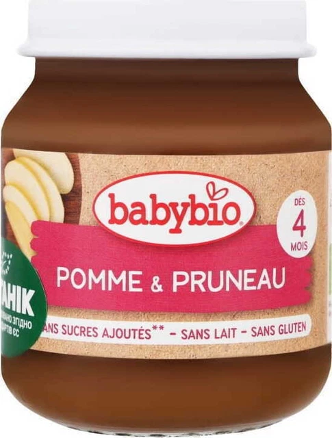 Dessert pomme et prune dès 4 mois BIO sans gluten 130 g BabyBiog