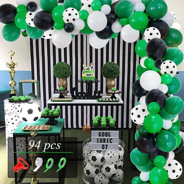 DIWULI Palloncini A Forma Di Pallone Da Calcio, 2 Pezzi Da 60 Cm, Con Cannuccia, Per Compleanni E Feste A Tema Sport - 5