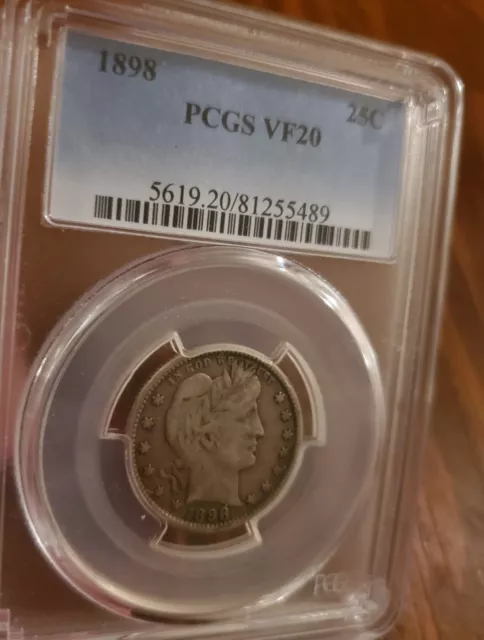 PCGS 1898 Barber Quarter vf20