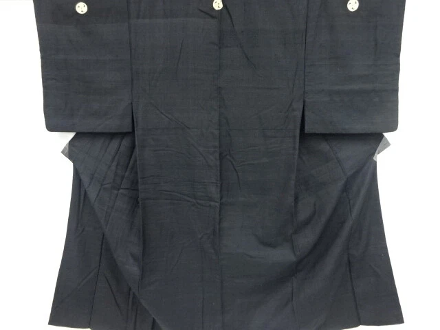 38629# Japanese Kimono / Antique Mens Kimono / Hand Woven Tsumugi