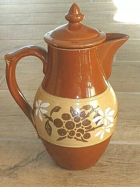 Superb Antique Lovatt, Langley ‘Mycovera’ Stoneware Tea Pot or Pint Jug, 1898