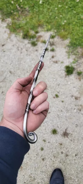 Artisan Made Blacksmith Hand Forged Tooled Wrought Iron Wizard Wand Harry Potter