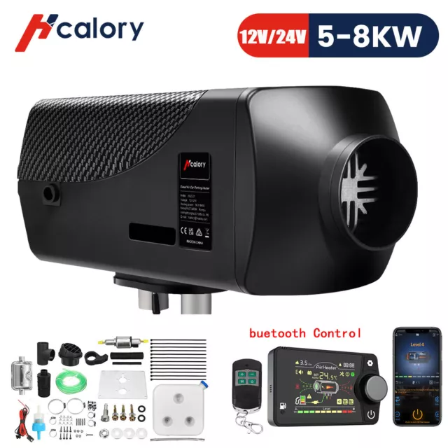 Hcalory 12V 24V bluetooth Controller Diesel Air Heater 5KW-8KW For Car Caravan