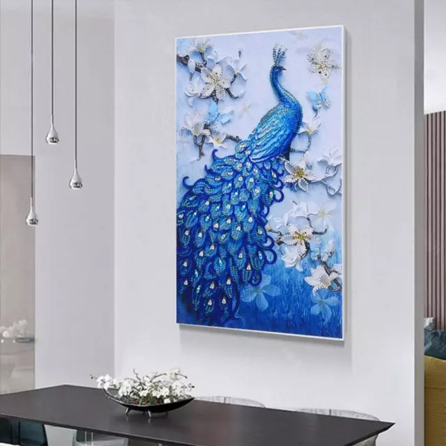 Pfau 5D Diamantmalerei Sonderform Strassbild für Wanddekoration