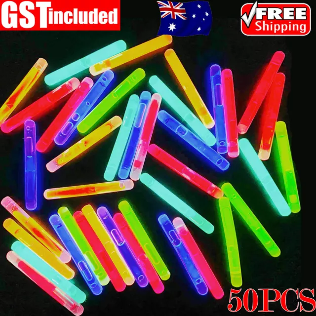 50PCS Mini Glowsticks 4.5x39mm Rave Fishing Party Glow Sticks Multi Colours New