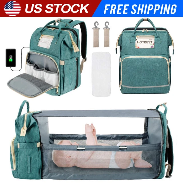 3 in 1 Foldbale Diaper Bag Baby Bed Portable Bassinet Crib Backpack Travel Sleep
