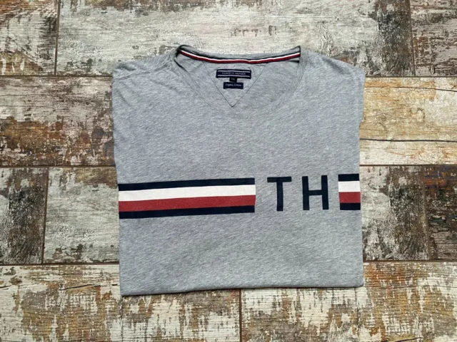 Tommy Hilfiger Men's Organic Cotton Grey Crew Neck T-Shirt Size XXL