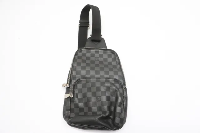 Louis Vuitton Avenue Sling Mens Monogram Bag M45897 VIRGIL Leather Black  Matte