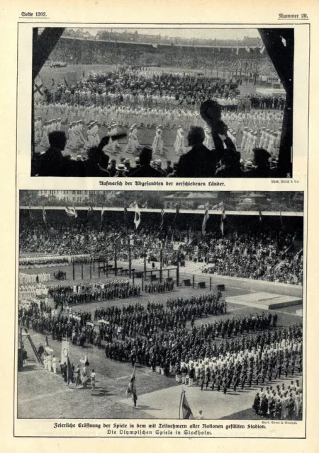 Eröffnung der Olympischen Spiele in Stockholm Historische Aufnahmen von 1912