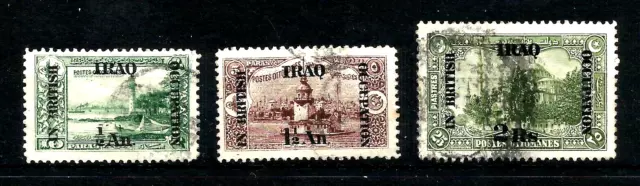 Stamps (1918) IRAQ IN BRITISH OCCUPATION (WM) used/H  SG 16-18 complete set.