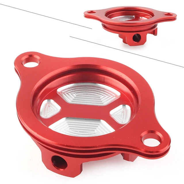 Oil Filter Covers Caps Fit Motor Honda CRF450X 2005-2017 CRF450R 2002-08 ATV Red