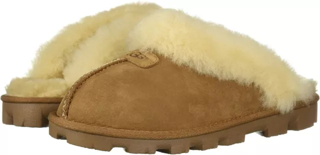 Women's Shoes UGG COQUETTE Sheepskin Slide Slippers 5125 CHESTNUT