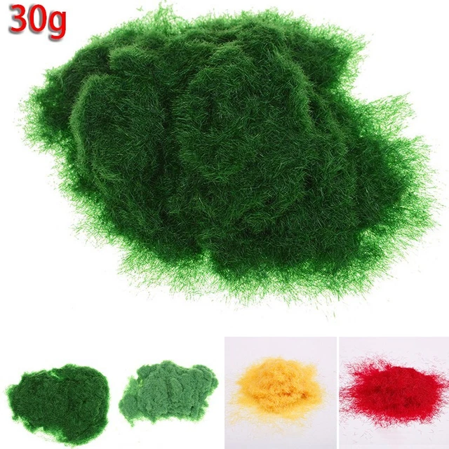 Poudre D’herbe Statique 30g – Vert Intense – 5 Mm – Pour Modélisme Ferroviaire, Dioramas, Maquettes – Nylon – Couvre 30x30 Cm