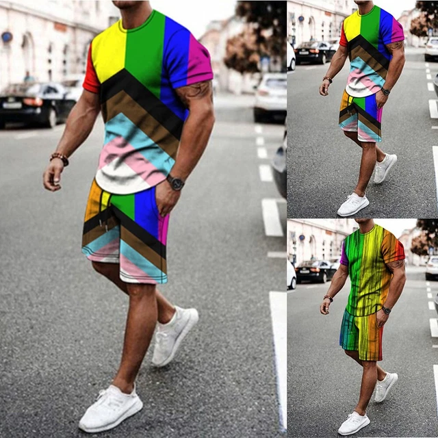 1 SPORTS Set Multiplo Colore Poliestere Tessuto T-Shirt Pantaloncini Outdoor di