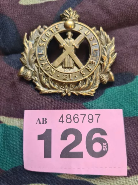 Original WW1 Royal Scots Fusiliers Pipers Bonnet Badge