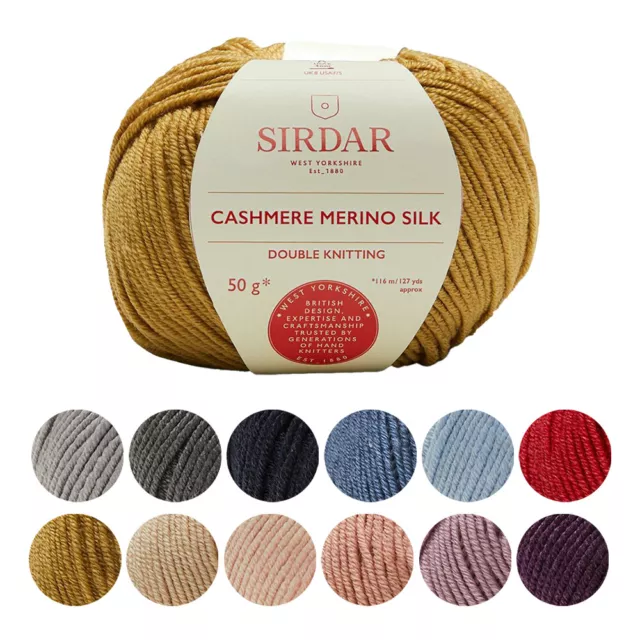 Sirdar Knitting Wool Yarn Cashmere Merino Silk DK Double Worsted Crochet 8 Ply