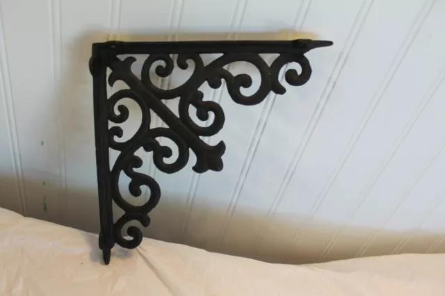 Victorian Shelf Bracket Cast Iron Antique Style  8 Inch Triangular Decorative