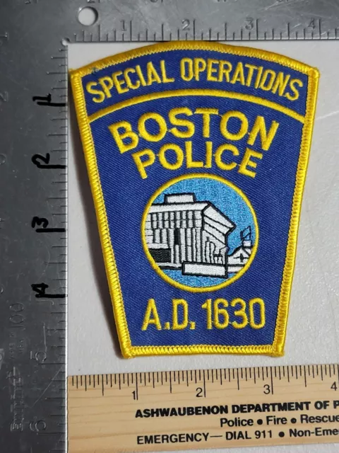 LE94b Police patch Massachusetts Boston Special Operations blue yellow